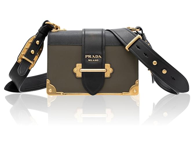 Prada Cahier Shoulder Bag Black Leather ref.527154 - Joli Closet