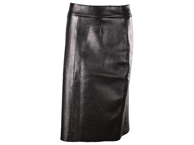 Sandro Paris Leather Skirt in Black Leather  ref.527193
