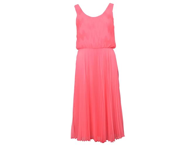 Alice + Olivia Electric Pleated Dress in Pink Polyester  ref.527205