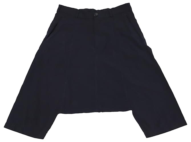 Comme Des Garcons Pantalon Comme Des Garçons Drop-inside leg en Polyester Noir Bleu Bleu Marine  ref.527232