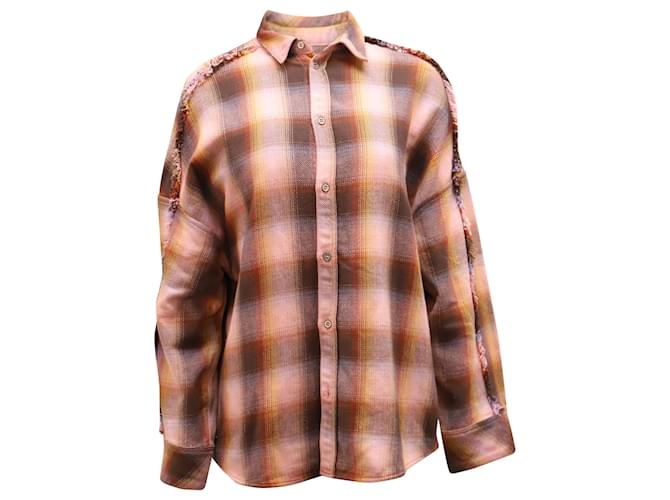 Camiseta Iro xadrez com franjas em algodão multicolorido  ref.527248