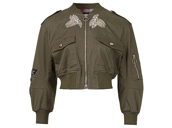 Pinko Rottoferno Bomber Jacket Green Cotton ref.527257