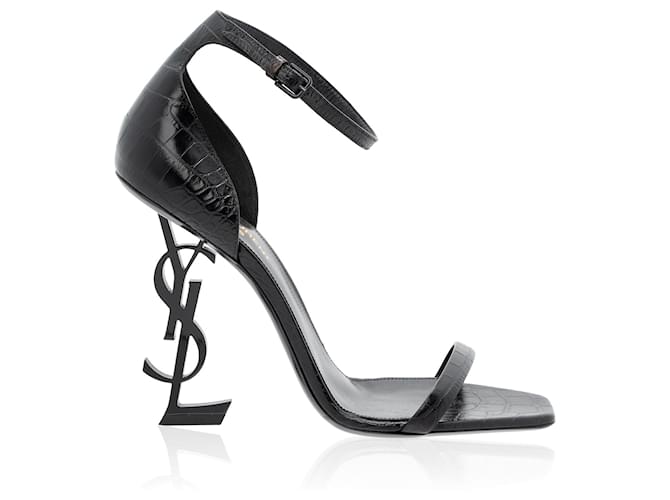 Saint Laurent Opyum 110mm sandals Black Leather  ref.527275
