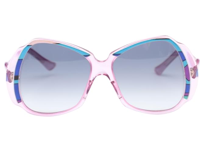 Emilio Pucci Signature Print Design Sonnenbrille aus rosa Acetat Pink  ref.527286