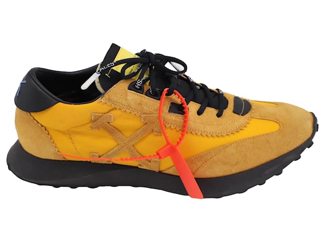 Off White Off-White Arrow Running Sneakers in Camel Suede Yellow Leather  ref.527313