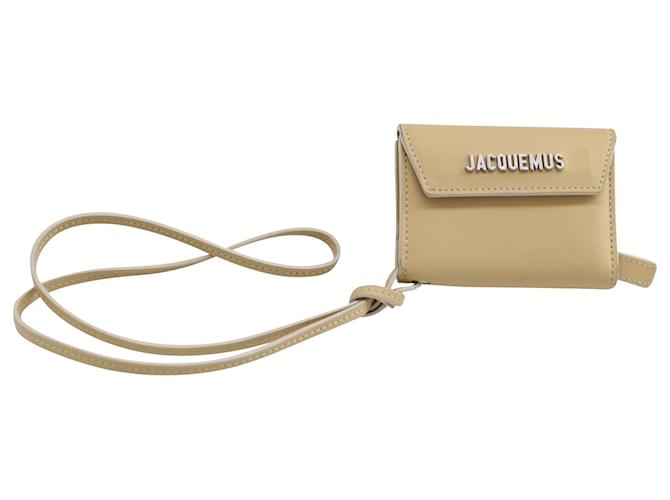 Jacquemus Porte Wristlet Wallet in Beige Leather  ref.527329
