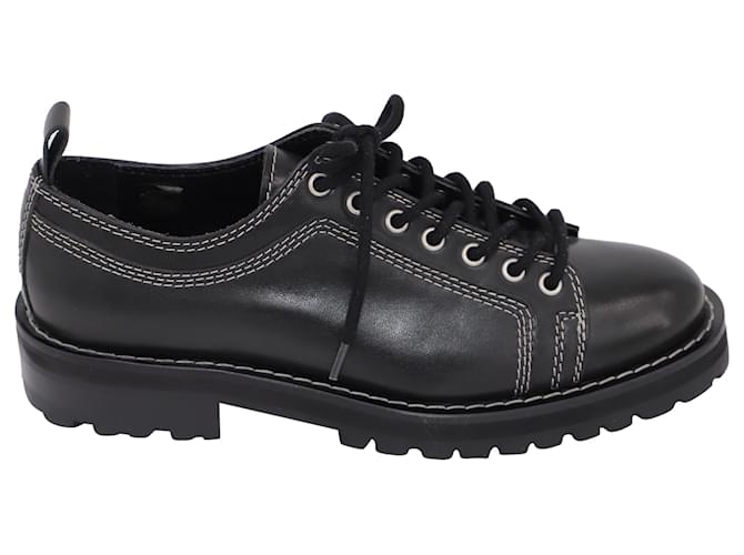 Zapatos Derby Worker de cuero negro con pespuntes en contraste de AMI Paris  ref.527333