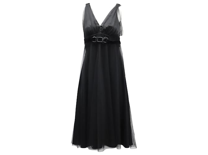 Max Mara Tulle Cocktail Dress in Black Polyester  ref.527352