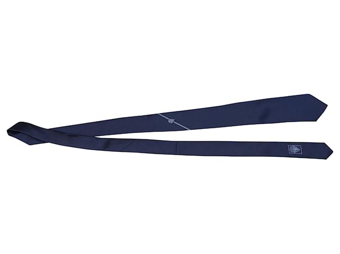 Corbata con escudo de ancla Gucci en seda azul  ref.527411