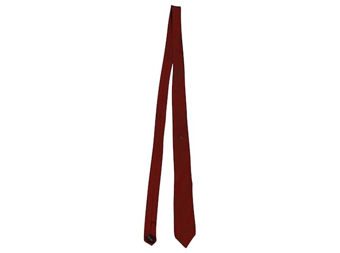 Corbata con rana de Salvatore Ferragamo en seda roja  ref.527416