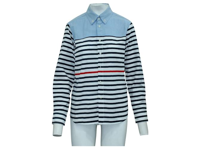 Junya Watanabe Blue/ Striped Cotton Shirt  ref.527466