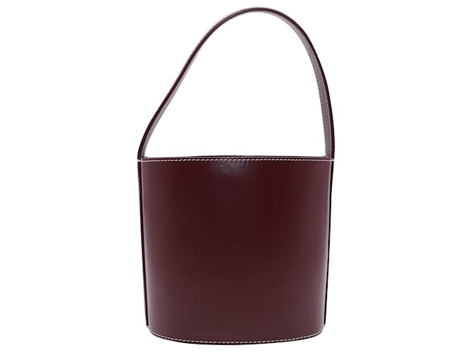 Staud Bissett Bucket Bag in Burgundy Leather Dark red  ref.527476