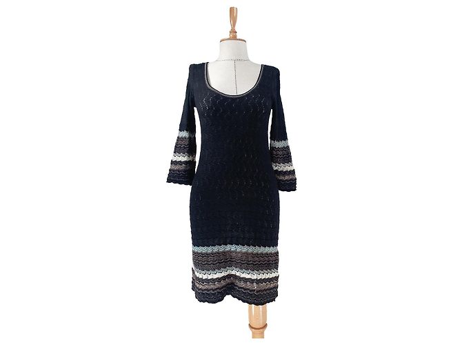M Missoni Schwarzes Viscose Kleid Größe S Mehrfarben