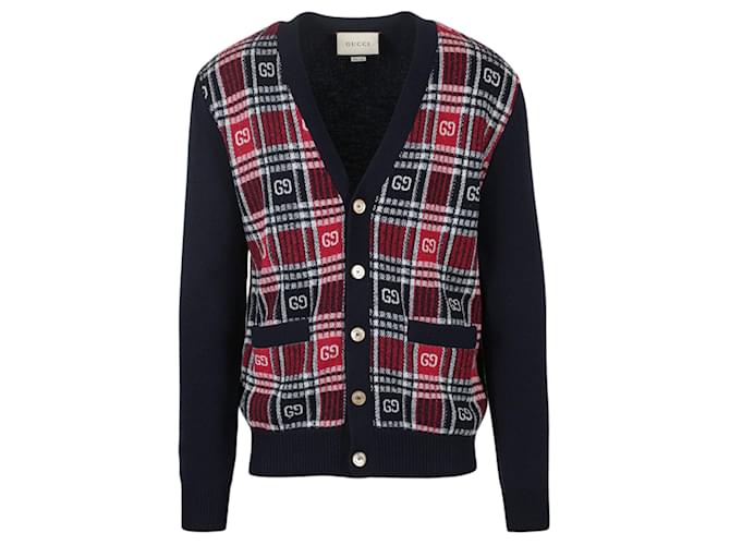 V-Cardigan mit Gucci-Logo Mehrfarben  ref.527587