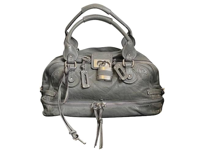 CHLOÉ PADDINGTON bag Dark grey Leather  ref.527615