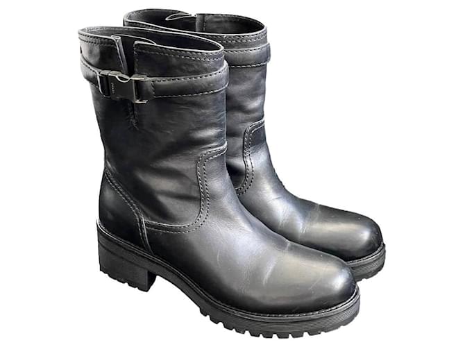 Prada boots Black Leather  ref.527682