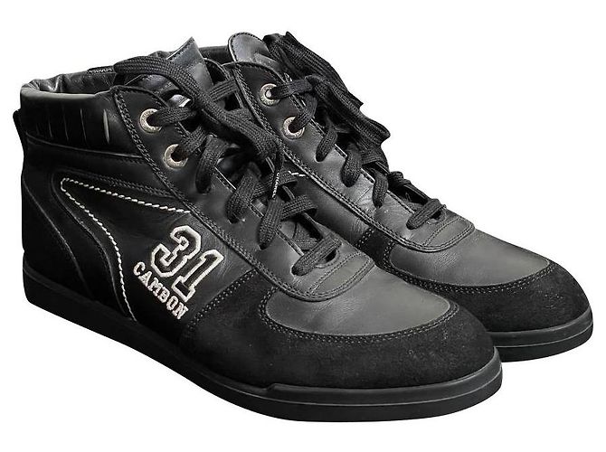 Sneakers Chanel in pelle nera Taglia 41 Nero
