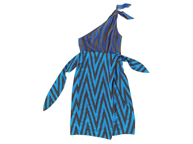 Diane Von Furstenberg dress new Blue Silk  ref.527855