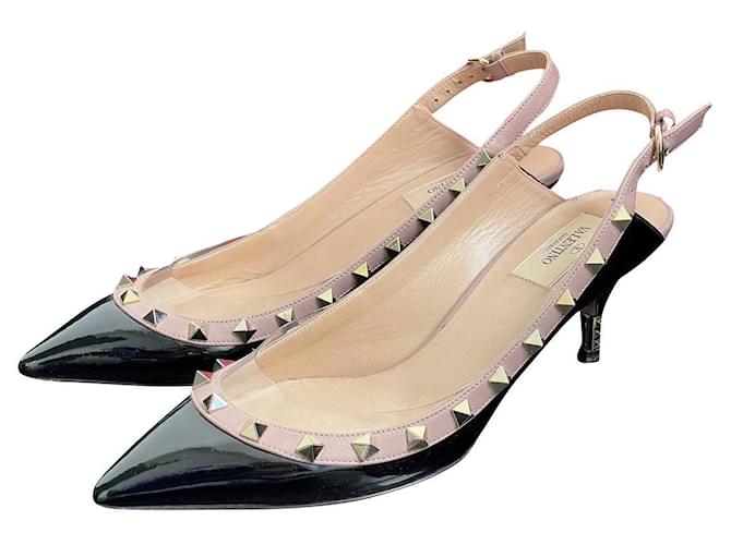 chaussures Valentino Cuir Noir Beige  ref.527875
