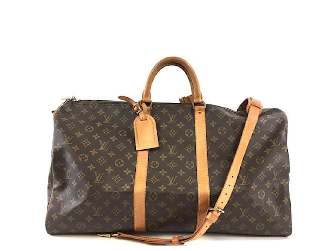 louis vuitton keepall bandouliere monogram 55 brown