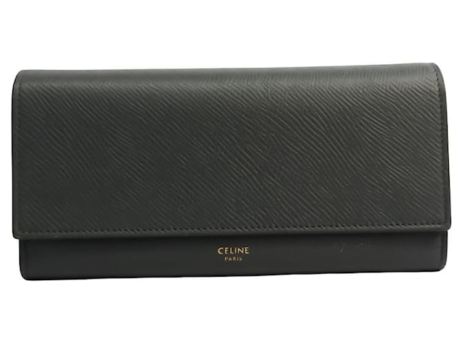 Céline Large Flap Wallet Grey Pony-style calfskin  ref.528096