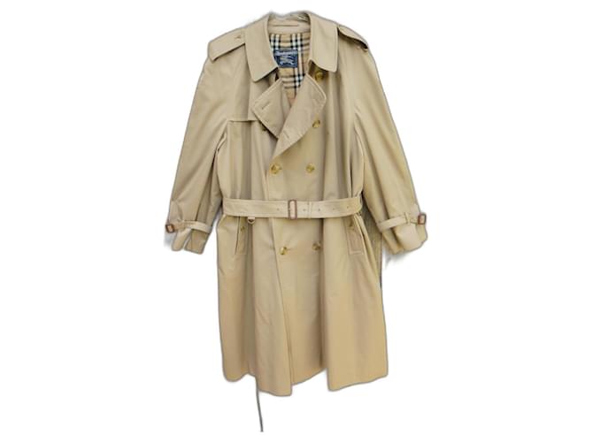 Trench coat vintage homem Burberry 54 Bege Algodão Poliéster  ref.528121