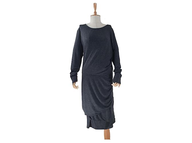 Day Birger & Mikkelsen Dresses Dark grey Polyester Viscose Elastane  ref.528214