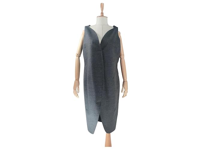 Yves Saint Laurent Dresses Grey Wool  ref.528215