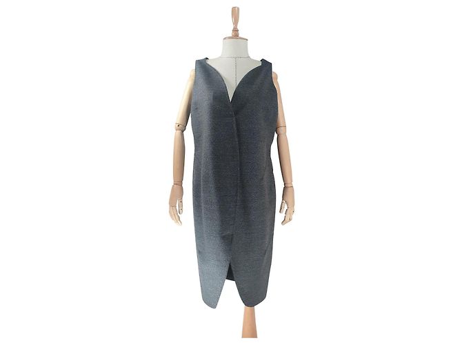 Yves Saint Laurent Wollkleid Grau 