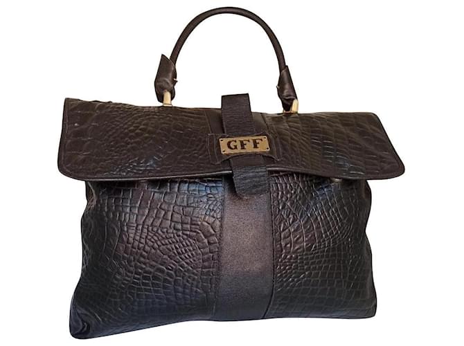 Gianfranco Ferré satchel bag Black Leather  ref.528217