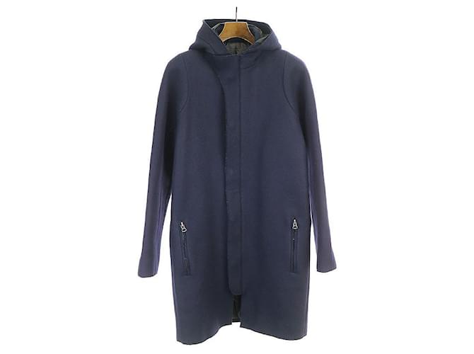 [Used]  Acne Studios Acne Studios 14AW MILTON Batting Hooded Melton Coat Navy 46 men's Navy blue Wool Nylon  ref.528234