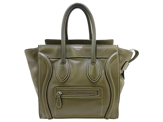 Céline Celine Gray Micro Luggage Leather Handbag Grey Pony-style calfskin  ref.528325