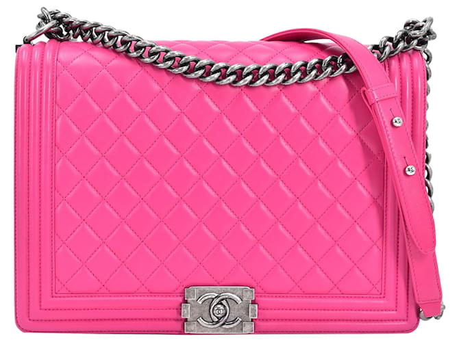 Chanel Pink Large Boy Lambskin Leather Flap Bag ref.528370 - Joli Closet