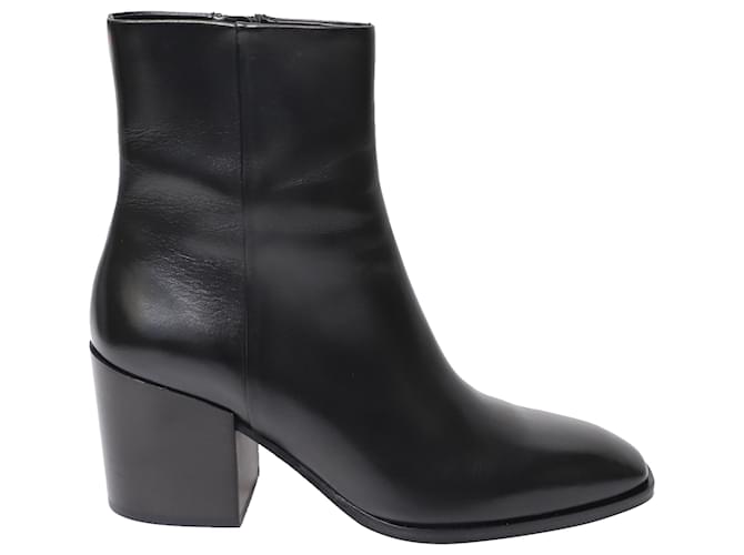 Aeyde Leandra Ankle Boots in Black calf leather Leather  ref.528464