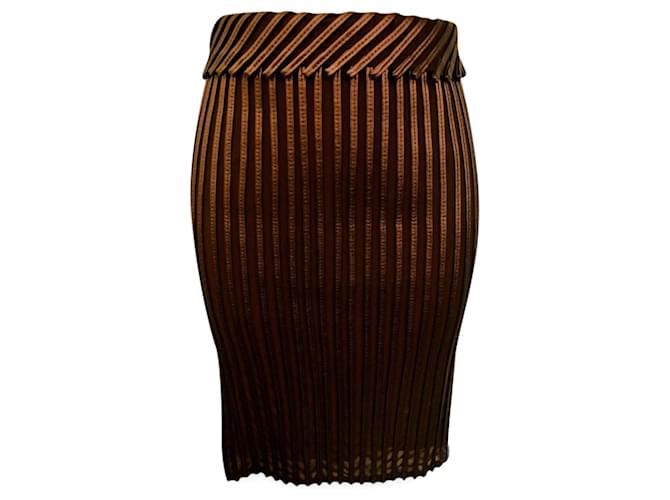 Adolfo Dominguez Skirts Bronze Leatherette  ref.528681