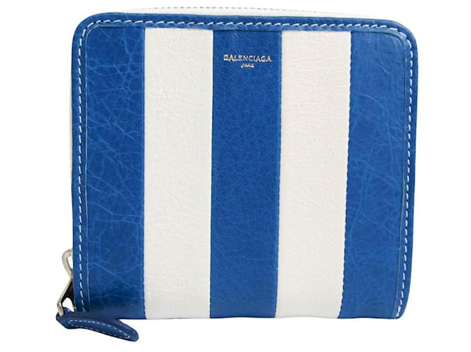 Balenciaga Brieftasche Blau Leder  ref.528682