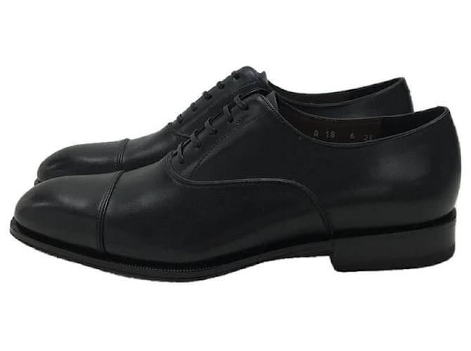 Salvatore Ferragamo Zapatos de vestir con punta recta / Reino Unido6 / BLK / Cuero Negro  ref.528733