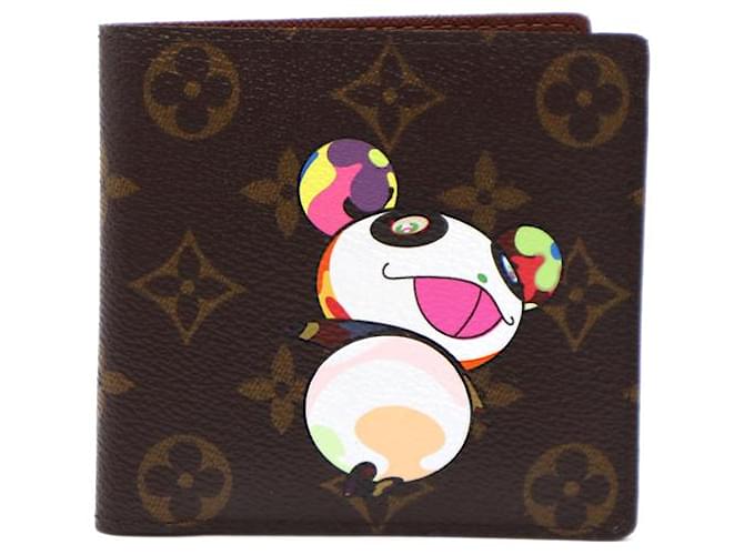 Louis Vuitton Monogram Panda Takashi Murakami Bifold Wallet Brown Leather  ref.528757