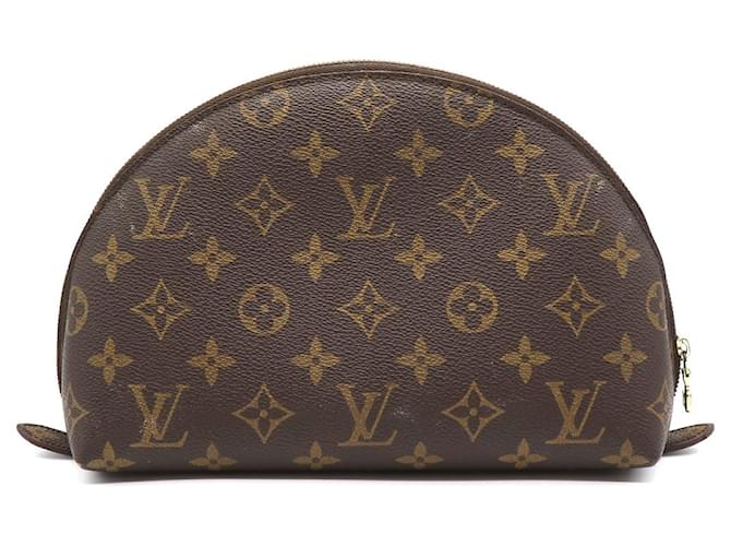 Louis Vuitton Cosmetic Pochette GM Monogram Canvas Brown Leather  ref.528762