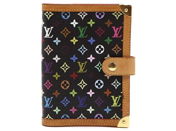 Louis Vuitton Black Monogram Multicolore Agenda PM Wallet Multiple colors Leather  ref.528765