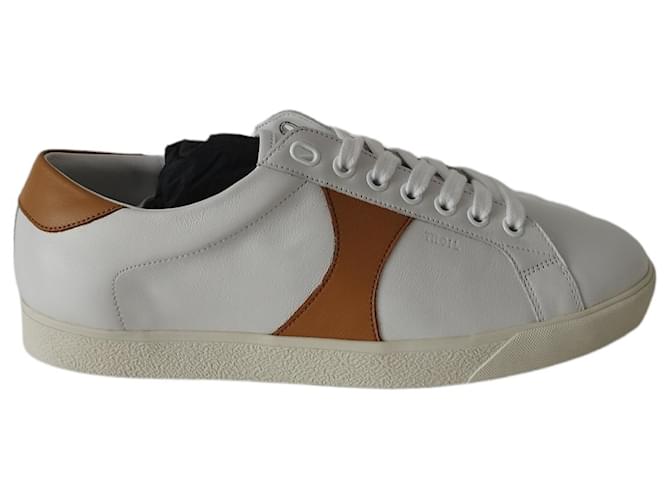 Céline Celine sneakers in white and camel leather  ref.528788