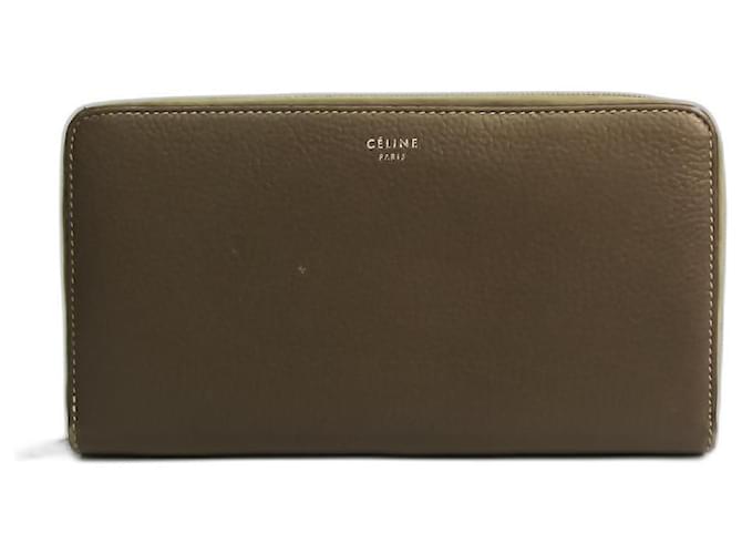 Céline Celine wallet Grey Leather  ref.528868