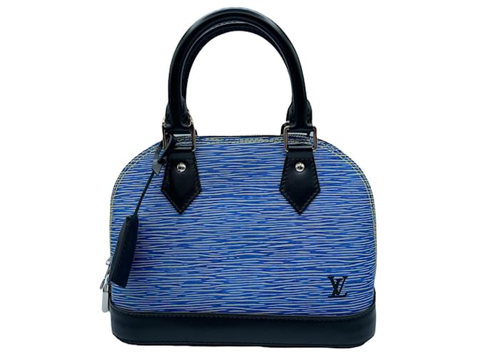 Alma Louis Vuitton Bolsos de mano Negro Azul claro Cuero  ref.528970