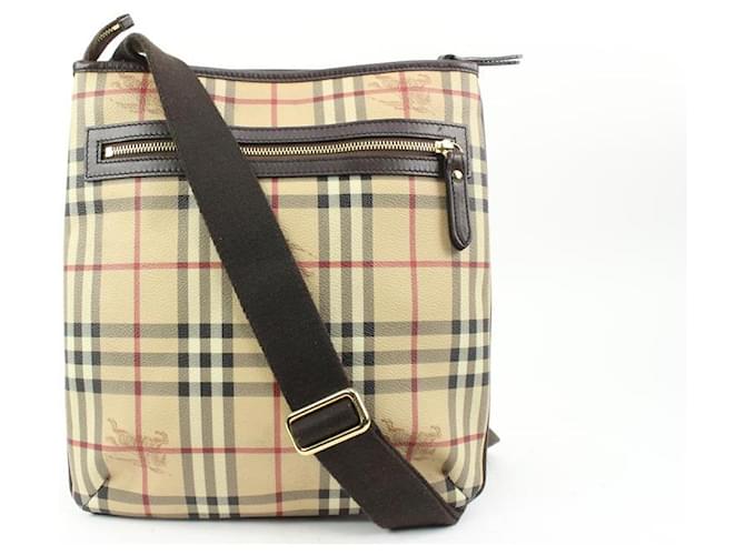 Burberry Beige Nova Check Crossbody Bag Leather  - Joli Closet