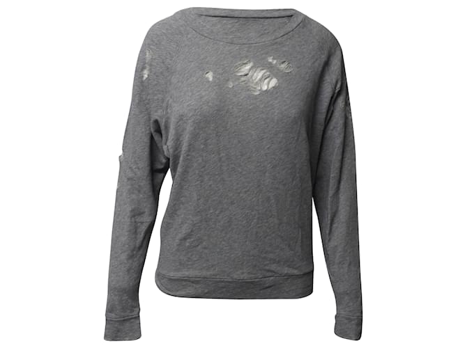 Iro Jeans Uprile Sweat-shirt à effet usé en coton gris  ref.529150