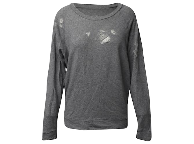 Iro Jeans Uprile Sweat-shirt à effet usé en coton gris  ref.529151