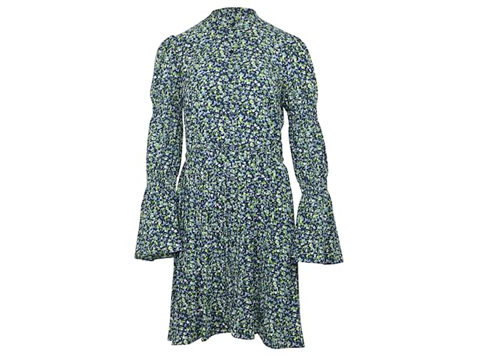 Michael Kors Floral Print Longsleeve Midi Dress in Multicolor Polyester  ref.529153