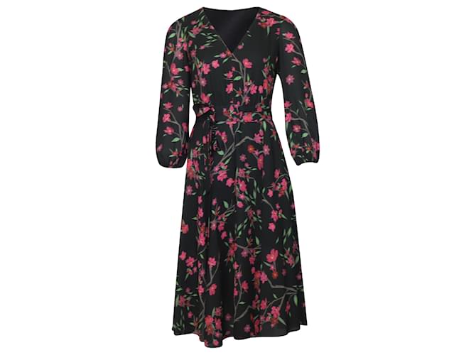 Alice + Olivia Long -Sleeve Midi Dress in Floral Print Polyester  ref.529164