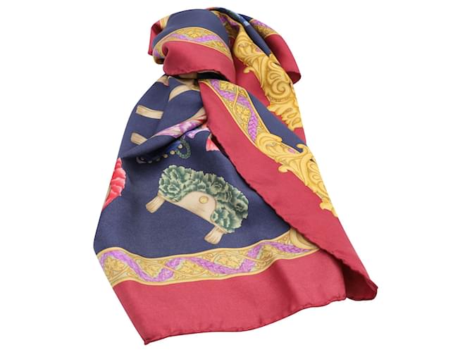 Bufanda estampada Salvatore Ferragamo en seda multicolor  ref.529178