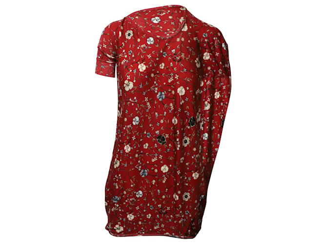 Vestido floral drapeado con espalda asimétrica en lana multicolor de Alexander McQueen  ref.529197